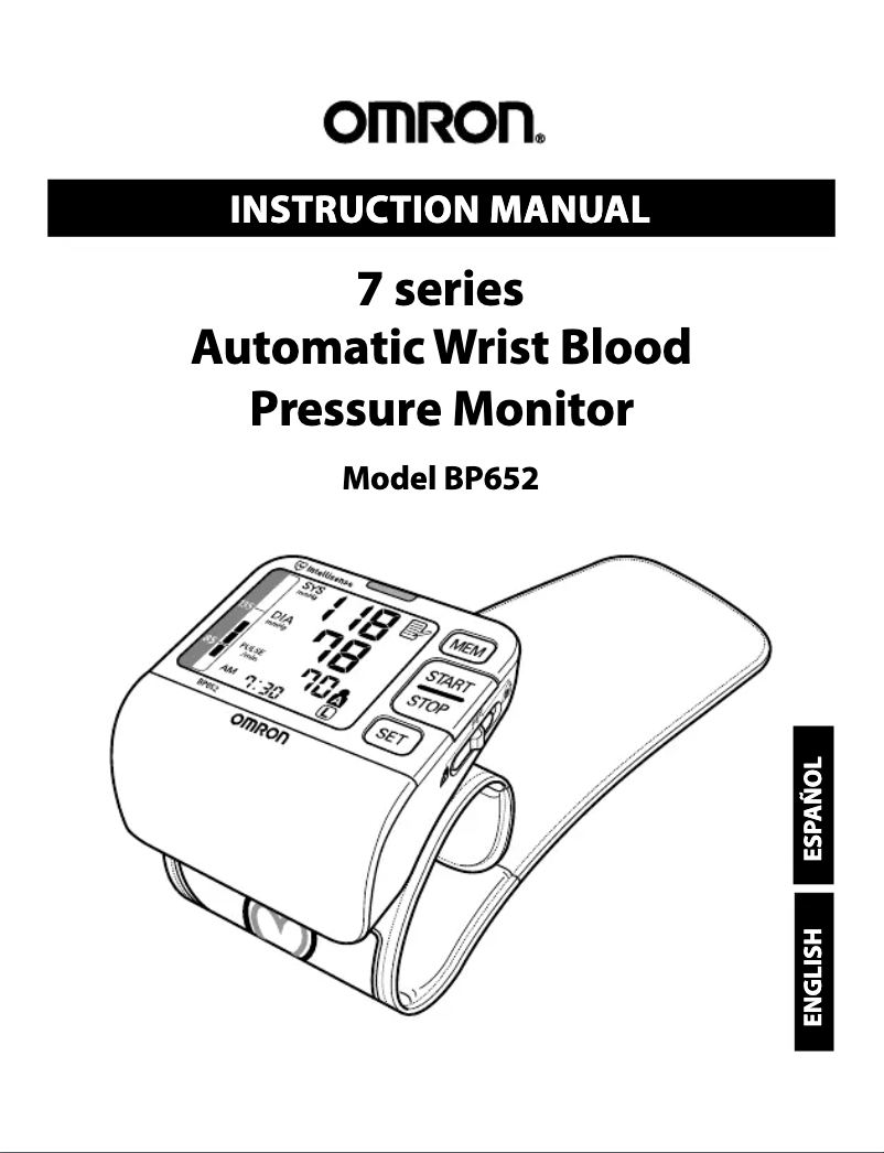 Page 1 of the manual User Manual Omron BP652