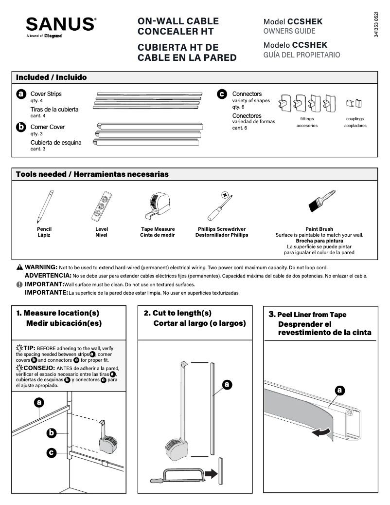 Page 1 of the manual User Manual Sanus CCSHEK