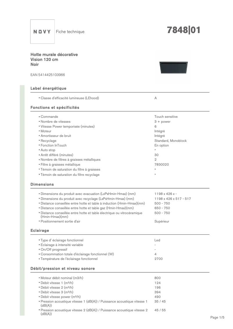 First page image of the manual for Vision 7848