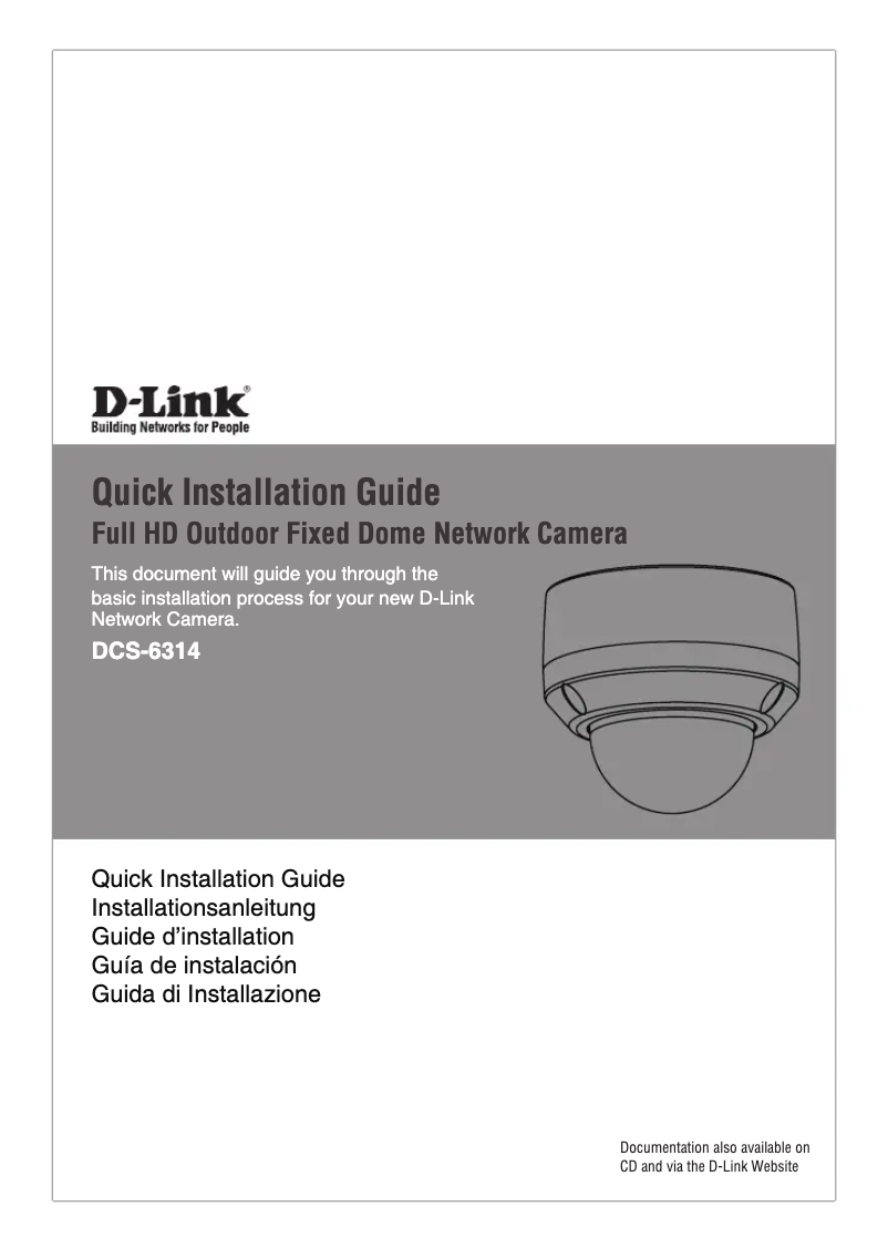 Page 1 of the manual Installation Guide D-Link DCS-6314
