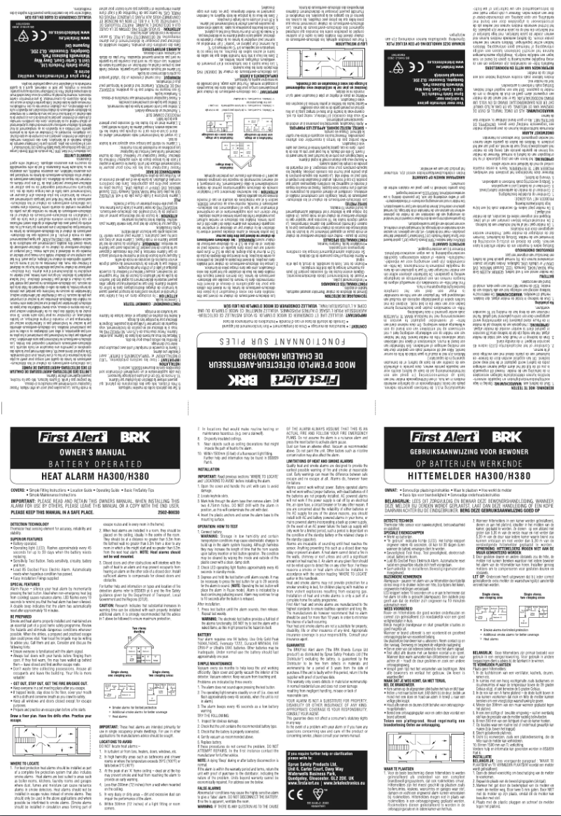 Page 1 of the manual User Manual First Alert H380