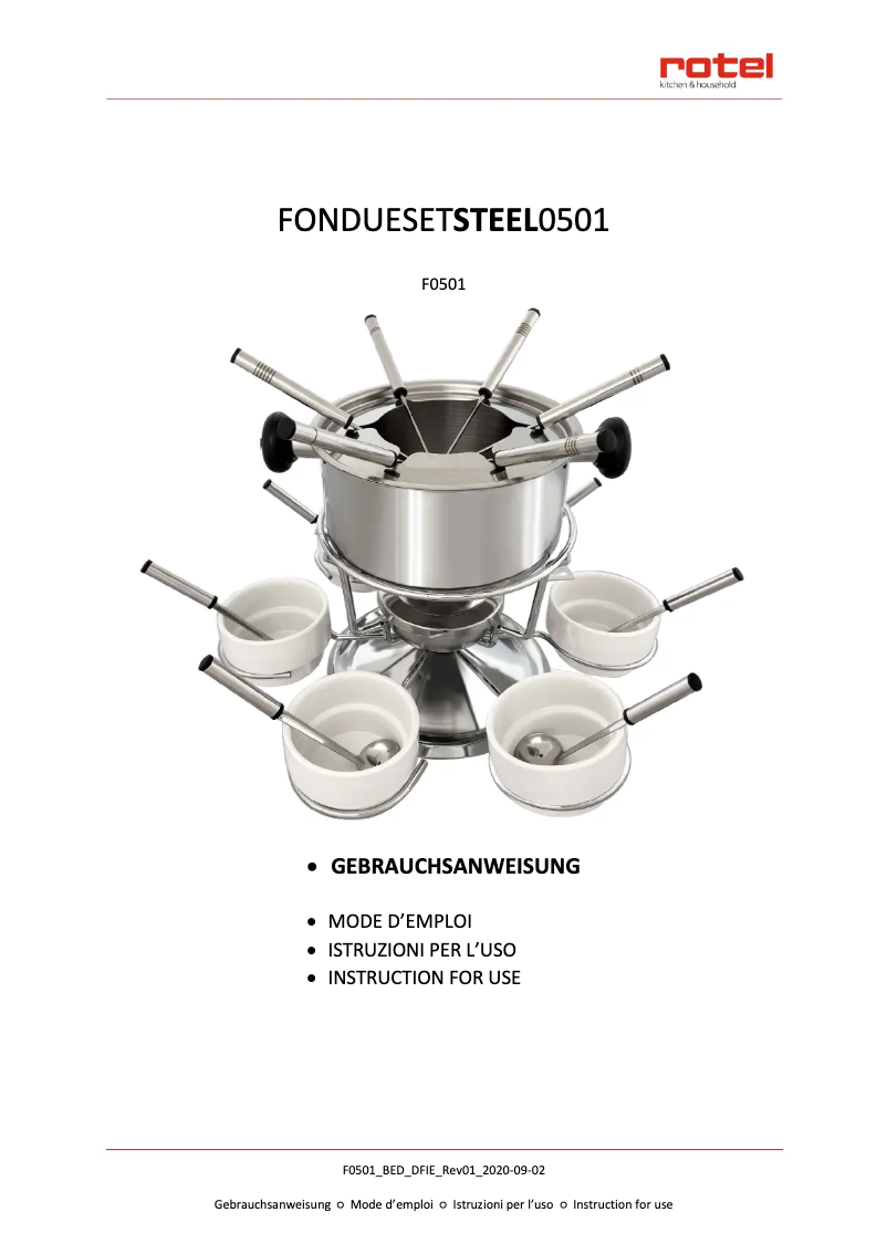 Page 1 de la notice Manuel utilisateur Rotel F0501