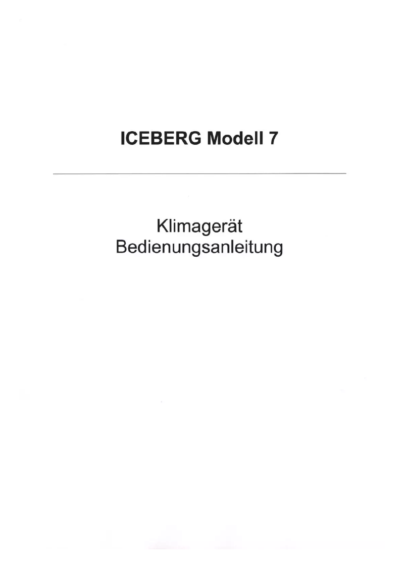 Page 1 of the manual User Manual Iceberg Model 7