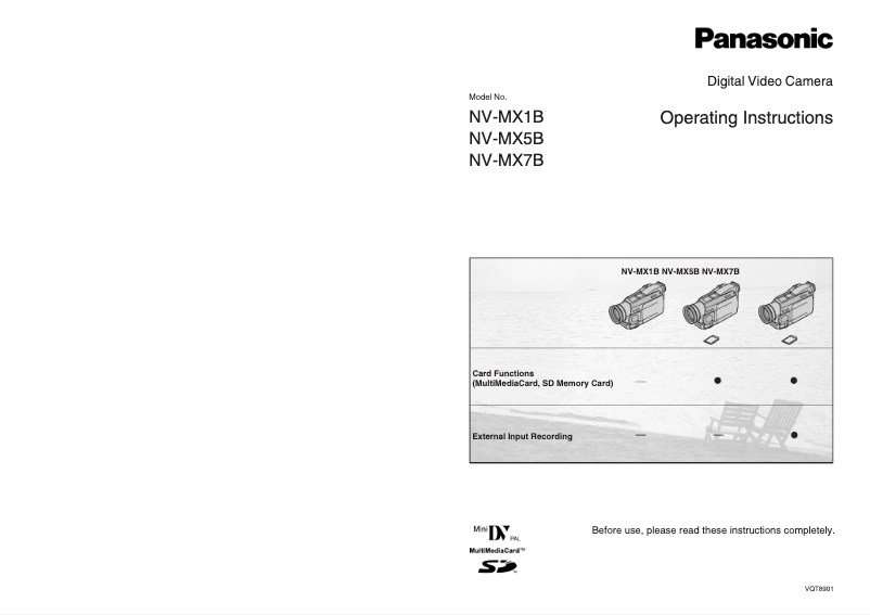 First page image of the manual for NV-MX5B