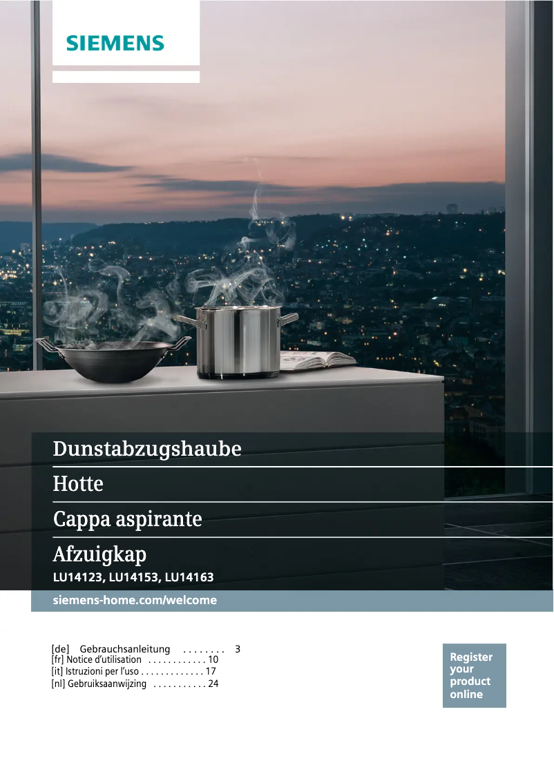 Page 1 of the manual User Manual Siemens LU14123