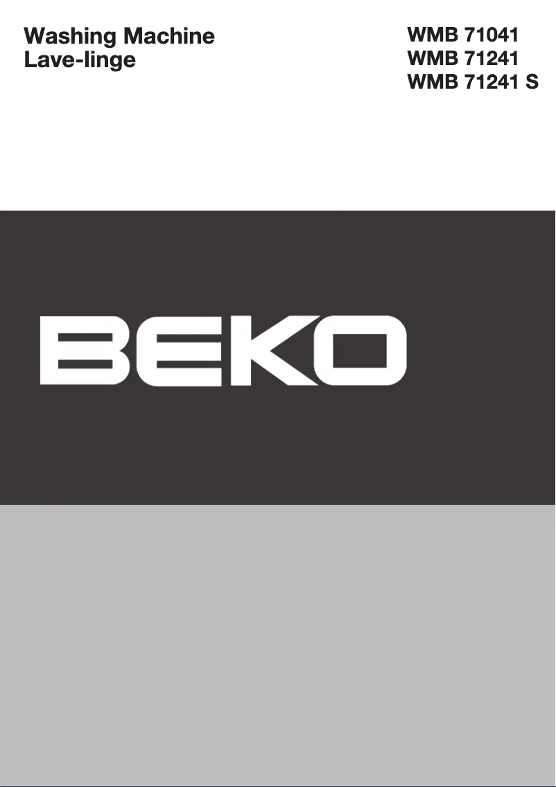 Page 1 of the manual User Manual Beko WMB 71041