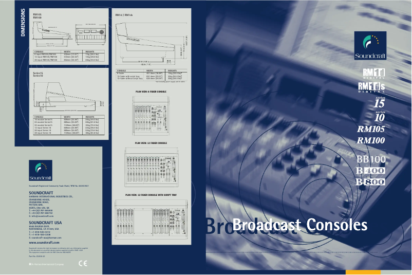 Page 1 of the manual User Manual Soundcraft RM105