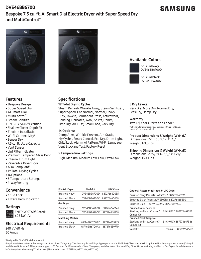 First page image of the manual for DVE46BB6700V