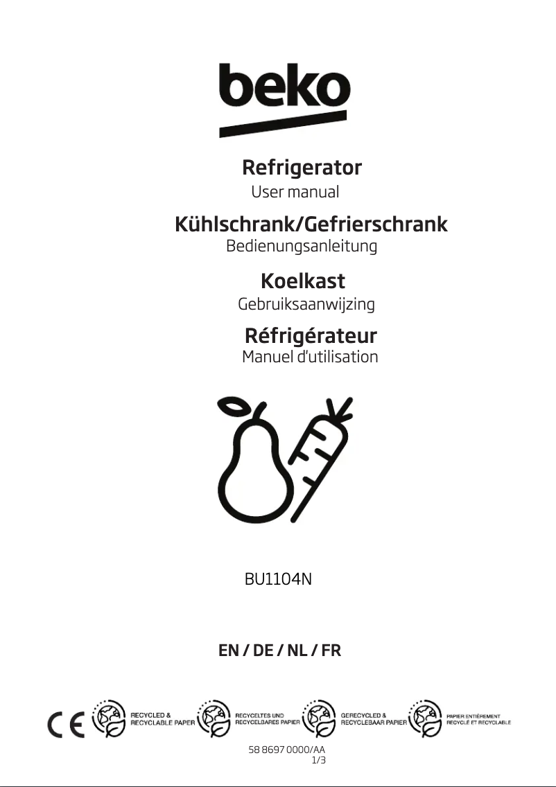 Page 1 of the manual User Manual Grundig BU1104N