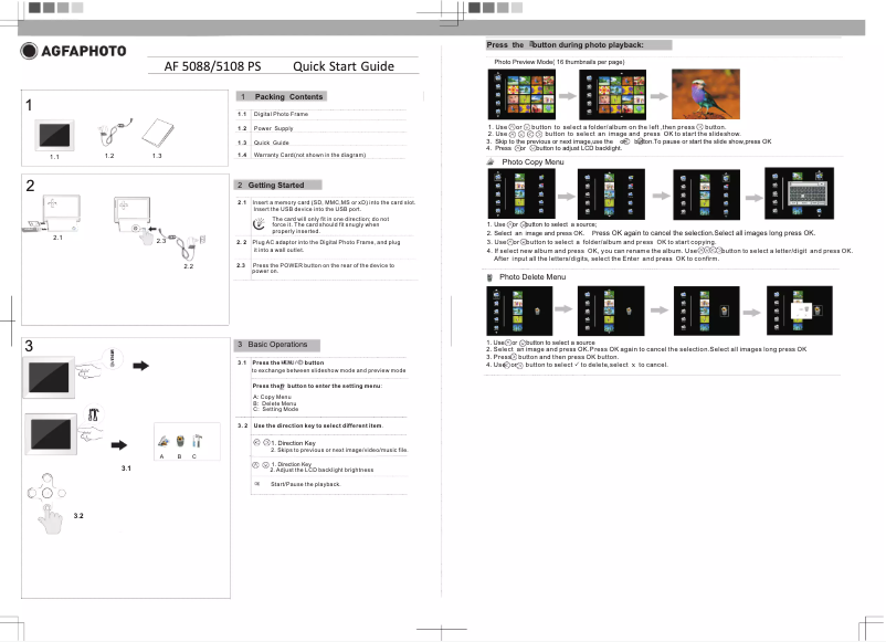 First page image of the manual for AF 5088PS