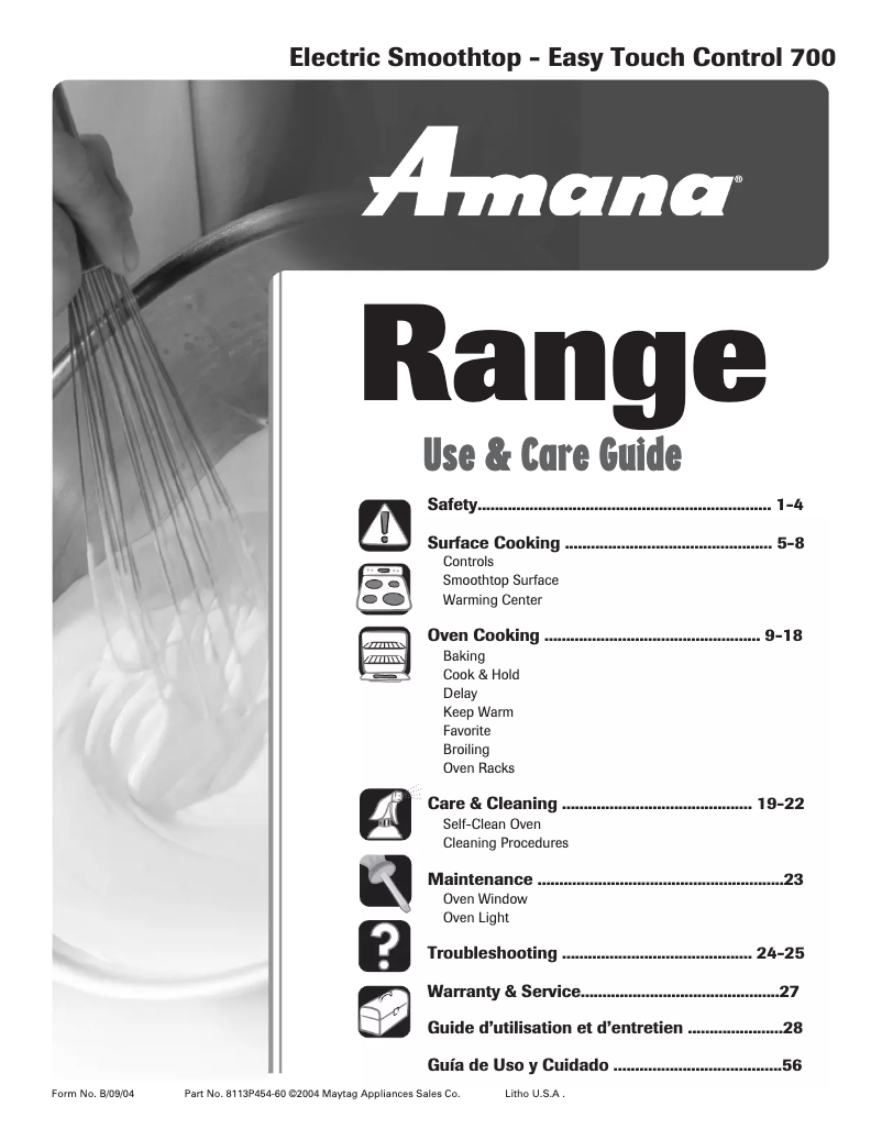 Page 1 of the manual User Manual Amana AER5735QAB