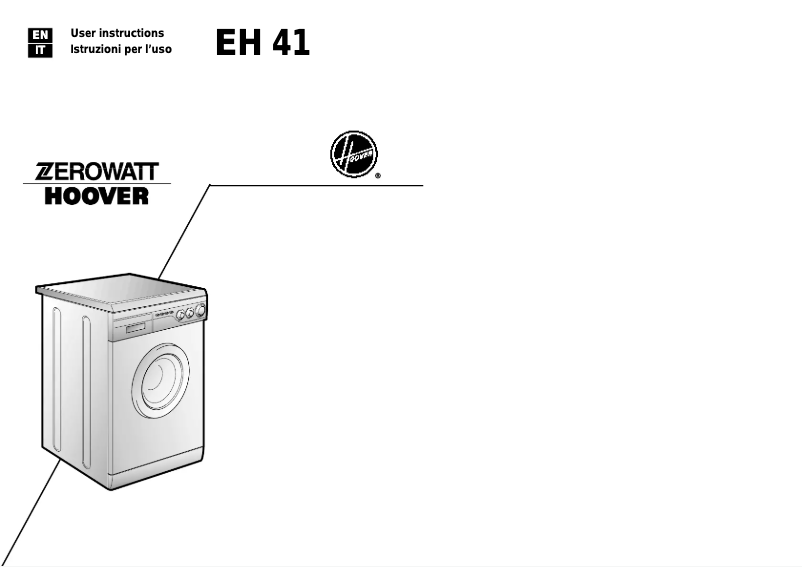Page 1 of the manual User Manual Zerowatt-Hoover EH 41