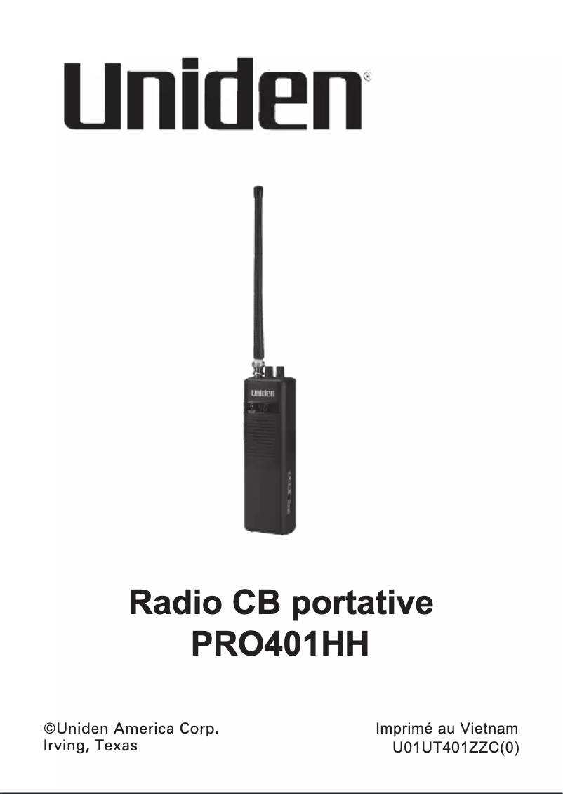 First page image of the manual for PRO401HH