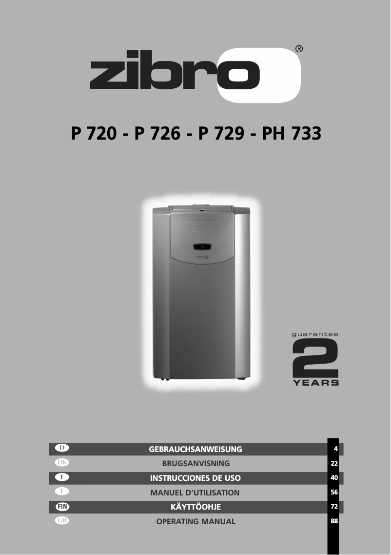 Page 1 of the manual User Manual Zibro P 726