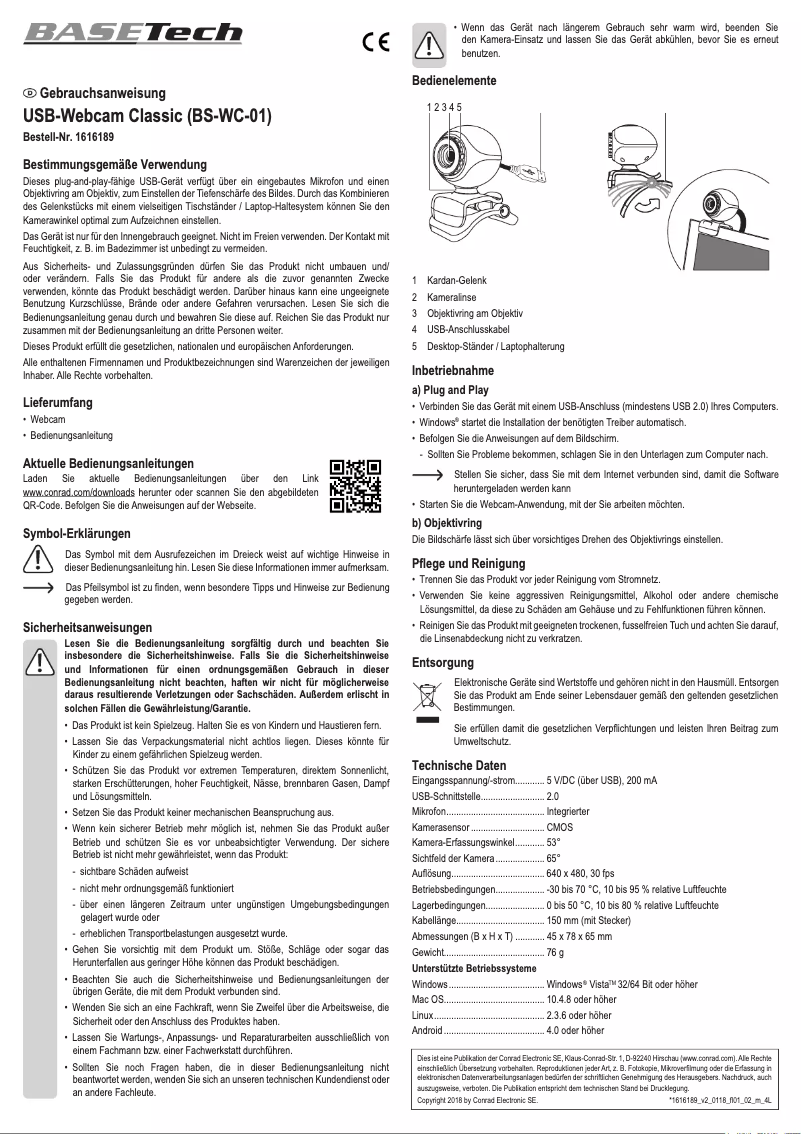 First page image of the manual for BS-MP3-01