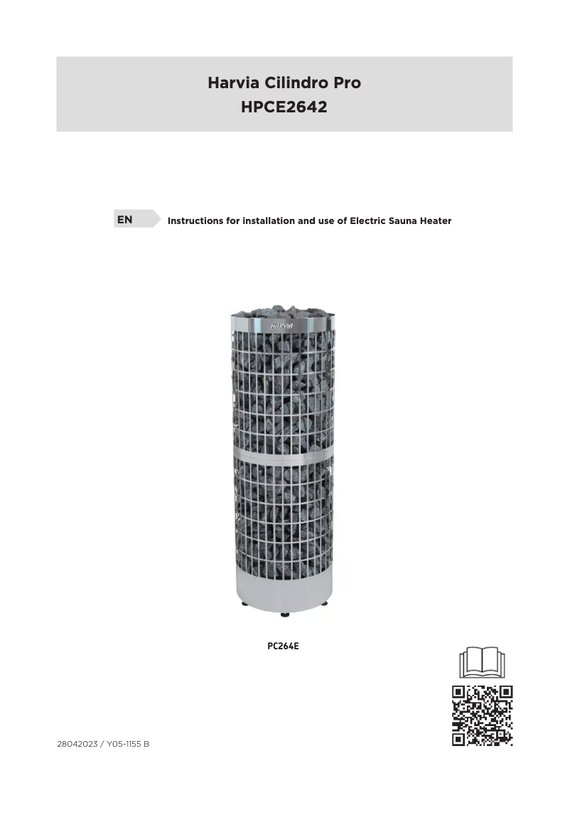 Page 1 of the manual User Manual Harvia Cilindro Pro HPCE2642