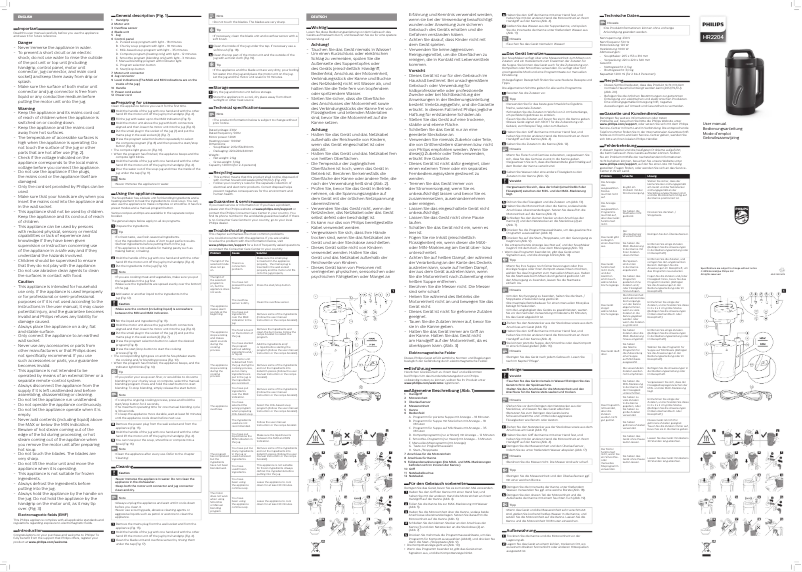 Image de la première page du manuel de l'appareil Viva Collection HR2204