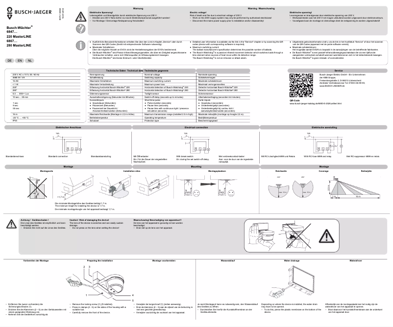 Page 1 of the manual User Manual Busch-Jaeger 220 MasterLINE