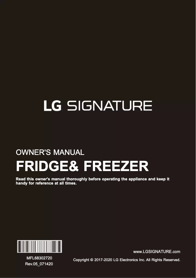 First page image of the manual for GR-Q31FGNGL