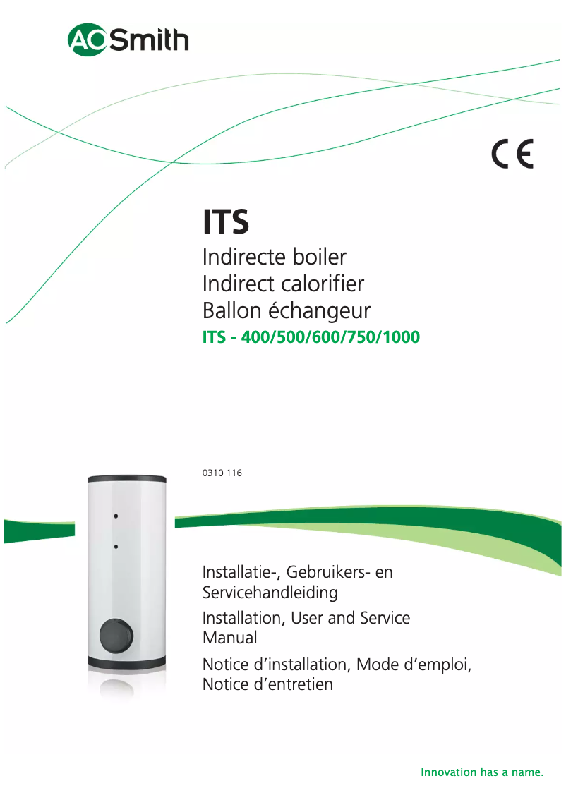 Page 1 of the manual User Manual A.O. Smith ITS 400