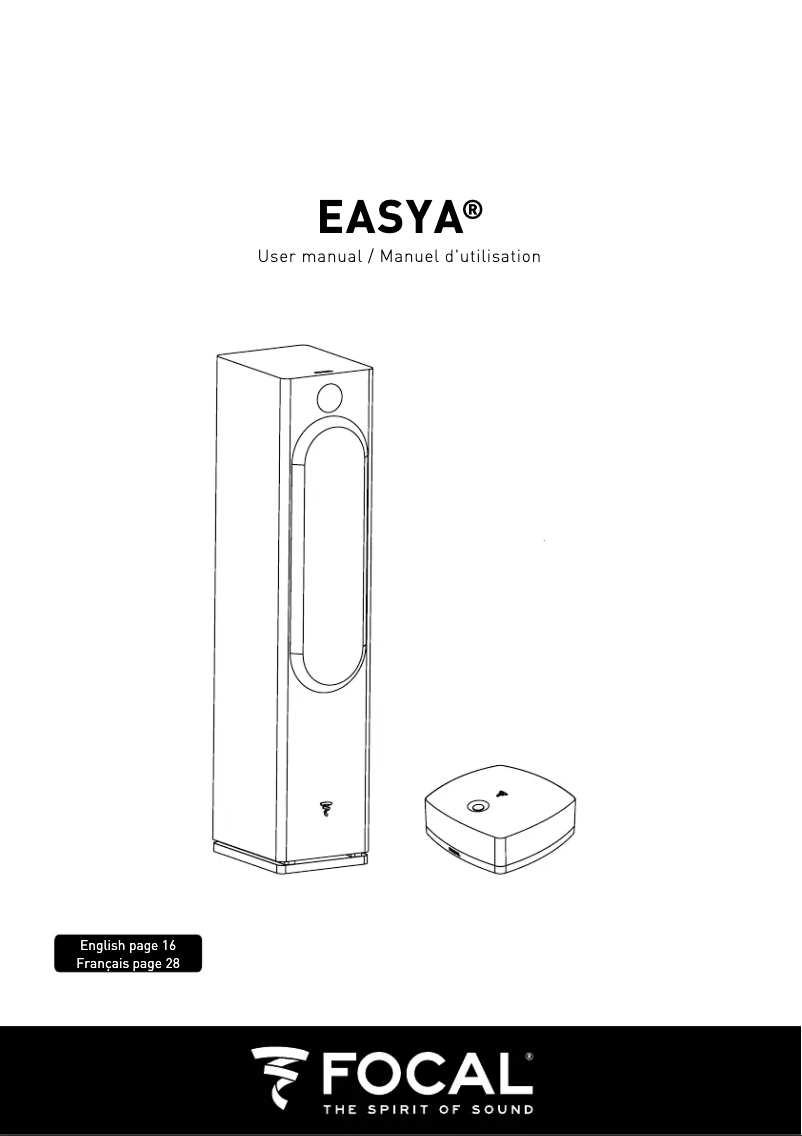 Page 1 of the manual User Manual Focal Easya