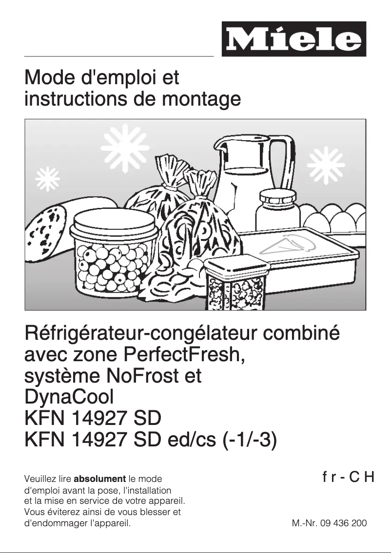 Page 1 of the manual User Manual Miele KFN 14927 SD ED/CS-1