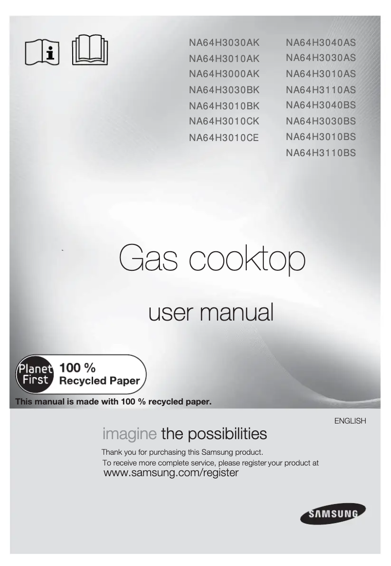 Page 1 of the manual User Manual Samsung NA64H3110AS/WT