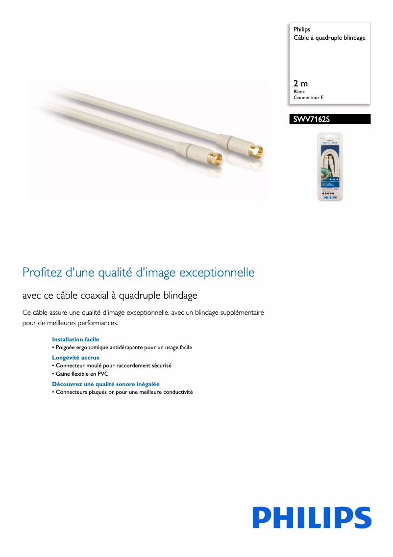 Page 1 of the manual Technical Sheet Philips SWV7162S