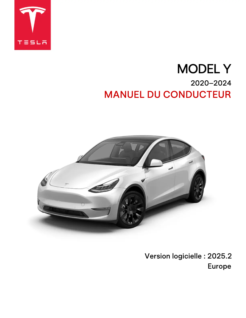 Page 1 de la notice Manuel utilisateur Tesla Model Y (2021)