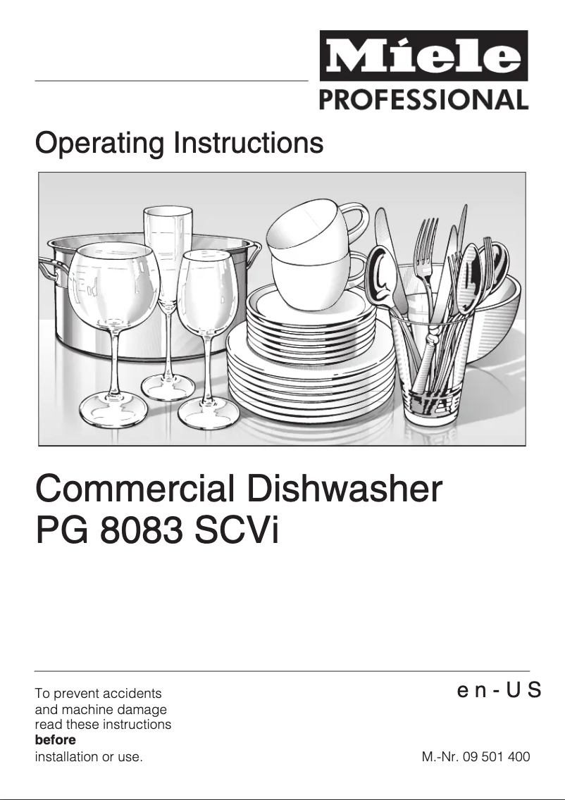 Page 1 of the manual User Manual Miele PG 8083 SCVI