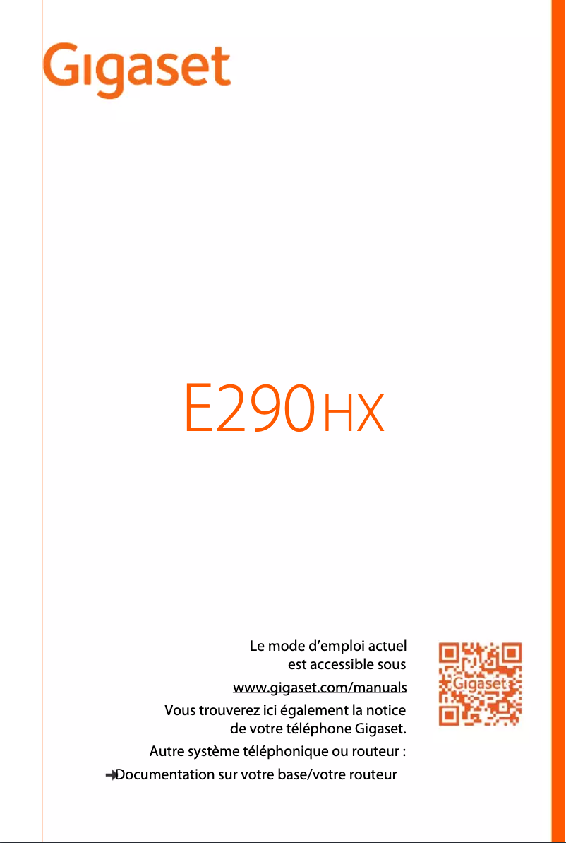 Page 1 of the manual User Manual Gigaset E290HX