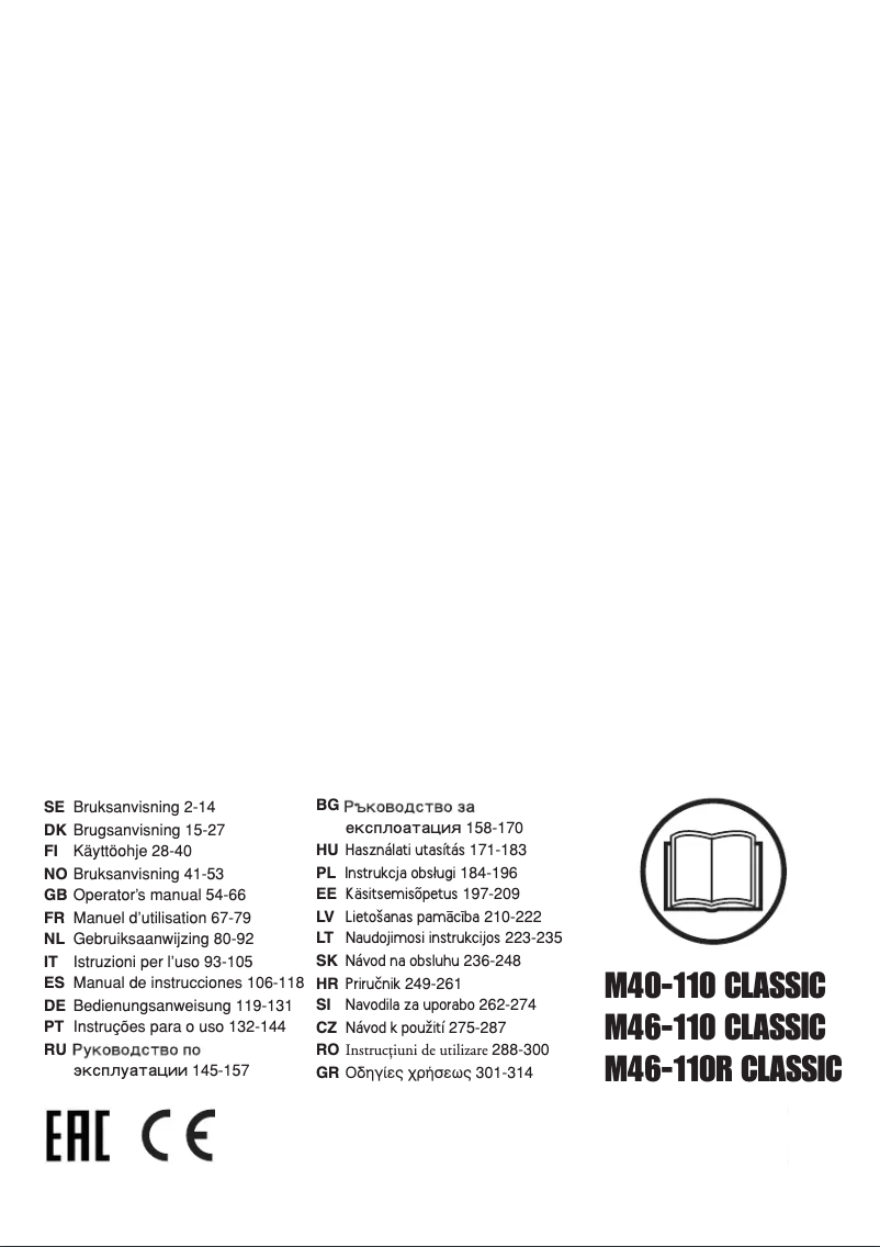 Page 1 of the manual User Manual McCulloch M46-110R Classic