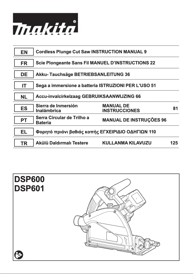 Page 1 of the manual User Manual Makita DSP601ZJU2