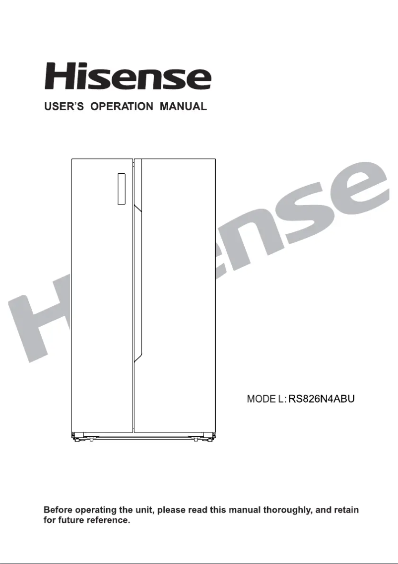 Page 1 of the manual User Manual Hisense RS826N4ABU