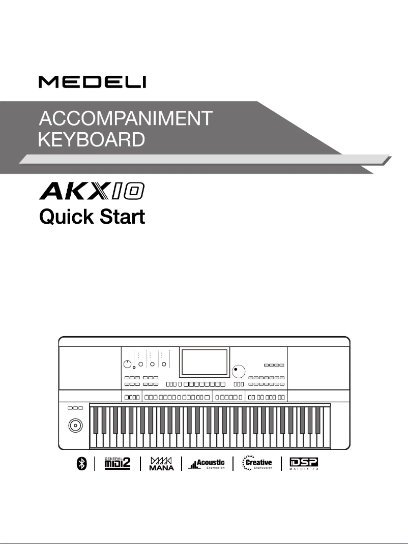Page 1 of the manual Quick Start Guide Medeli AKX10