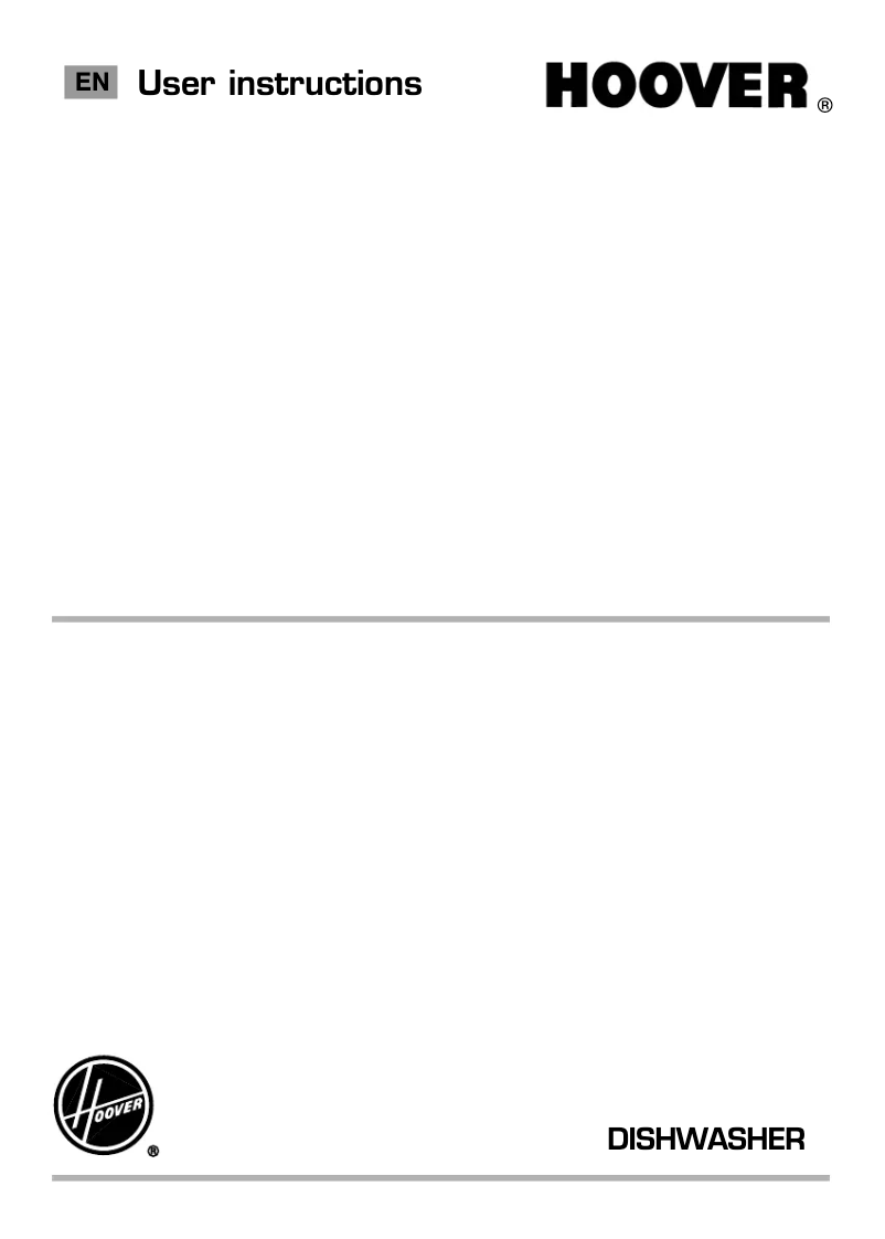 Page 1 of the manual User Manual Hoover HDP 3DO62DW-80