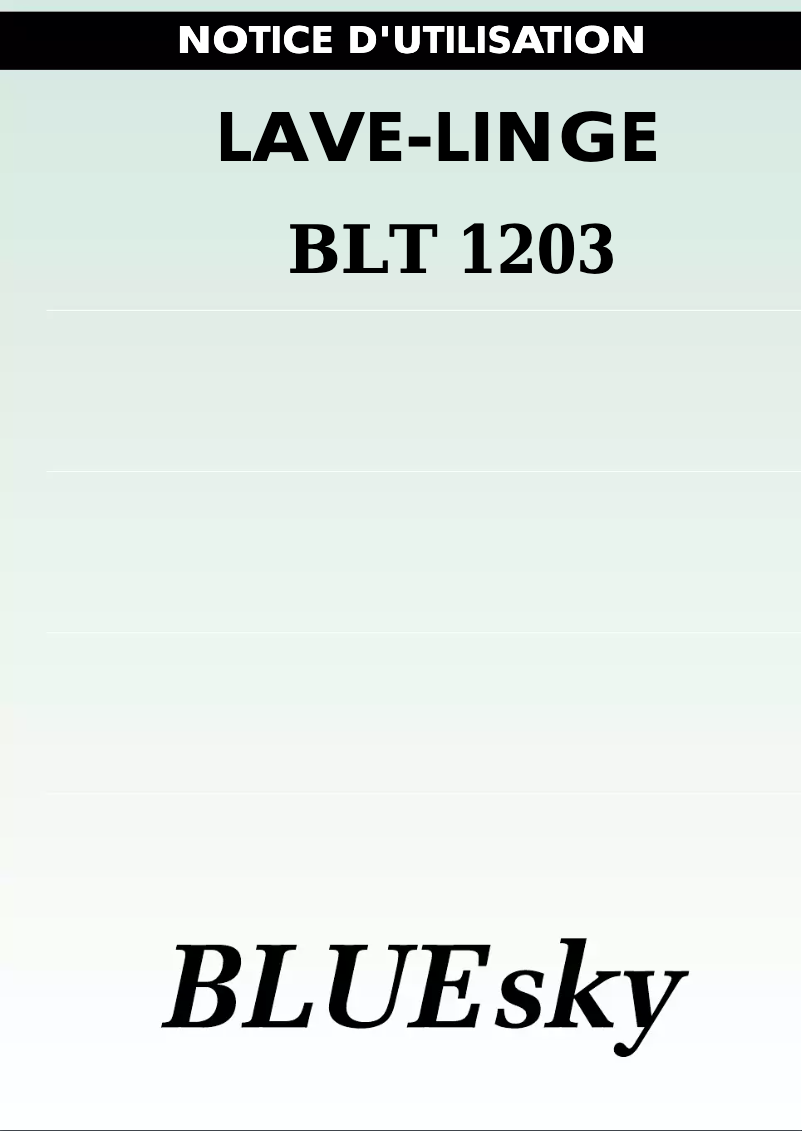 First page image of the manual for BLT 1203