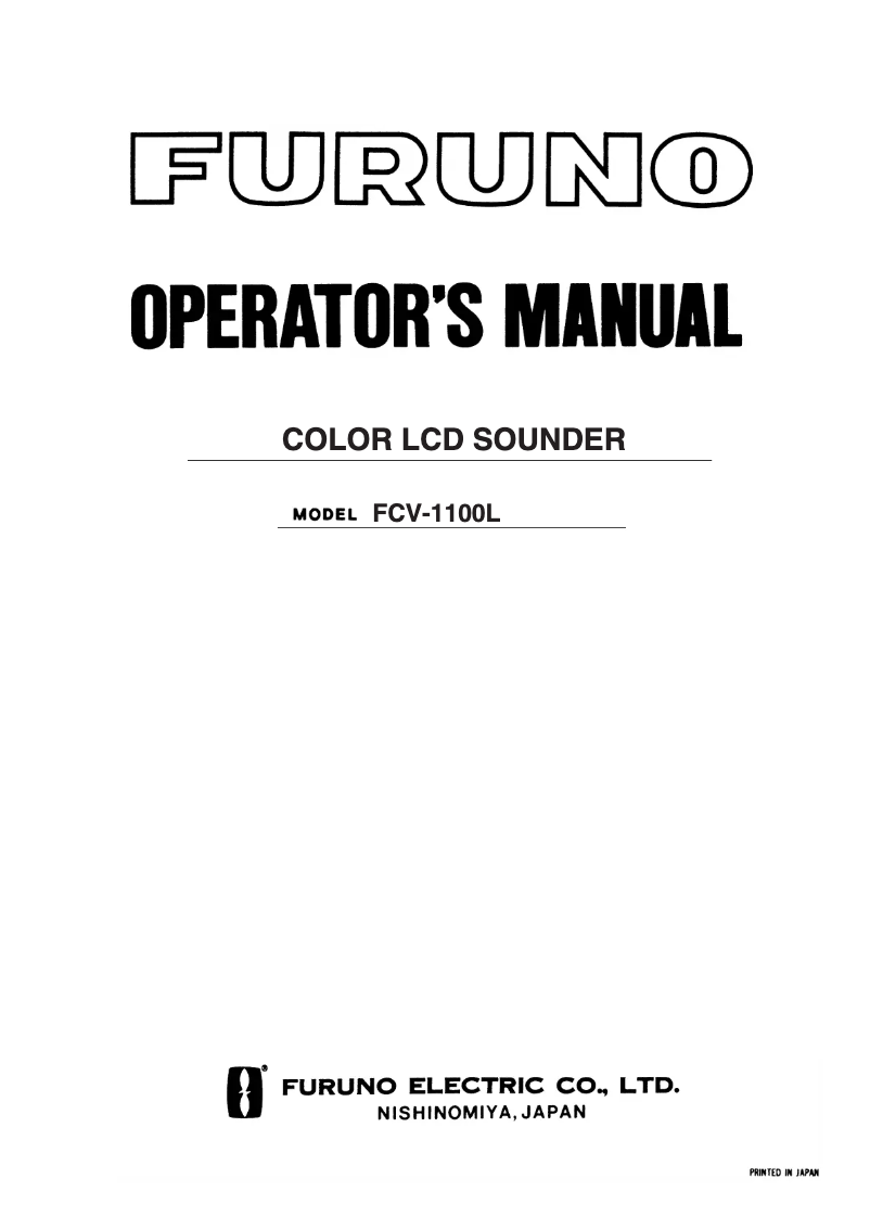 Page 1 of the manual User Manual Furuno FCV-1100L