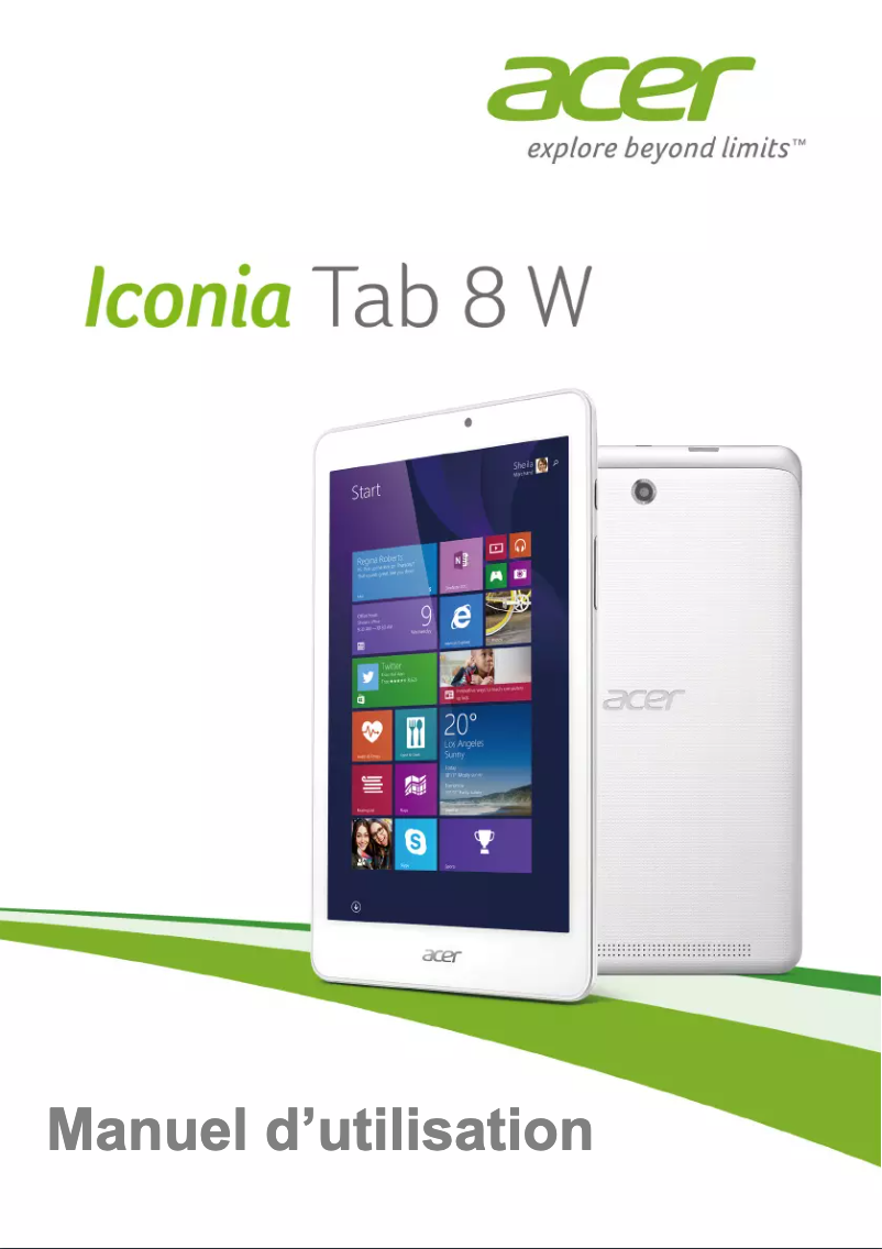 First page image of the manual for Iconia Tab 8