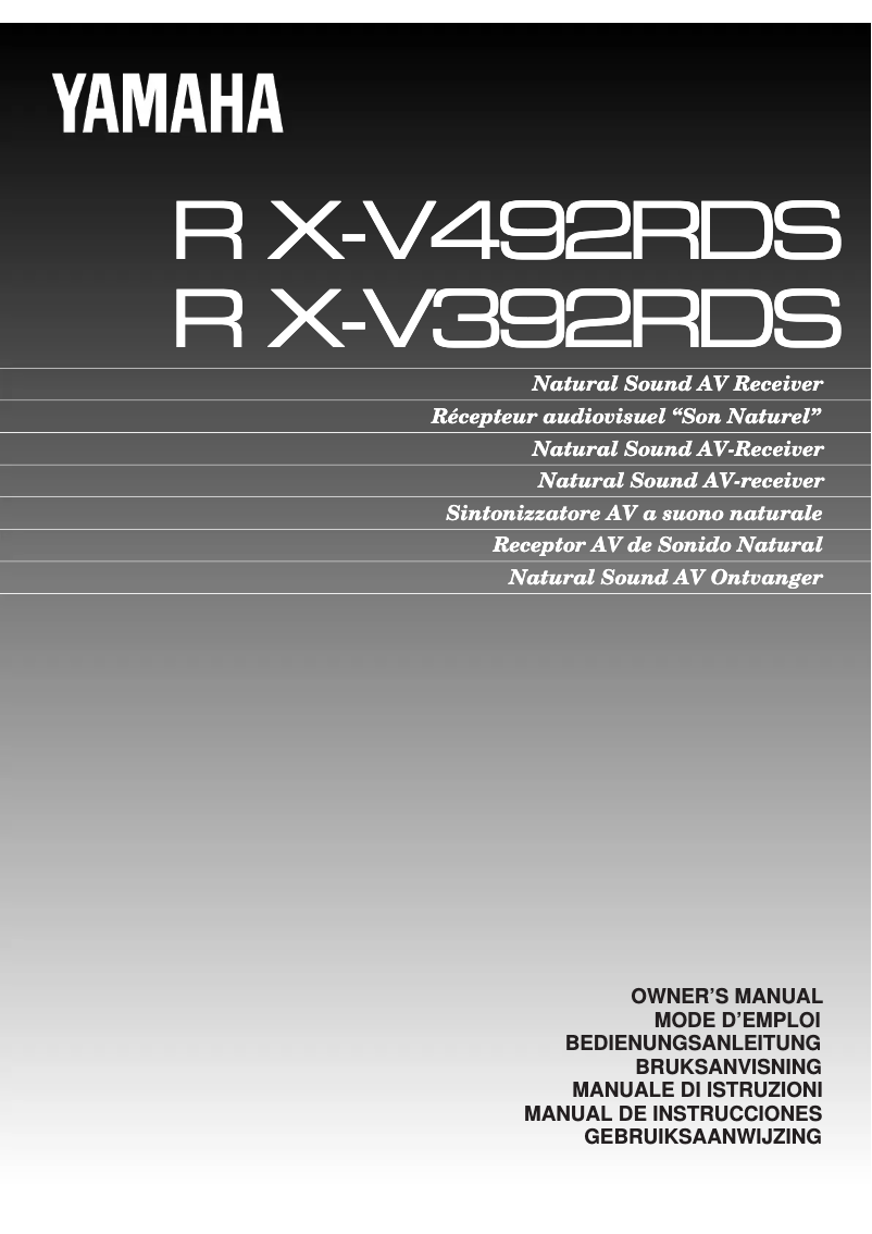 First page image of the manual for RX-V492RDS