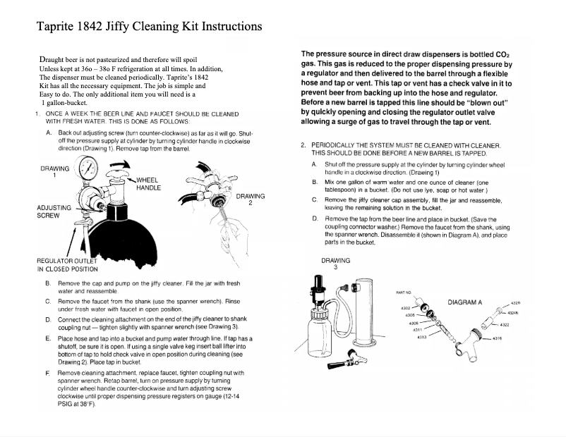 First page image of the manual for Jiffy 1842