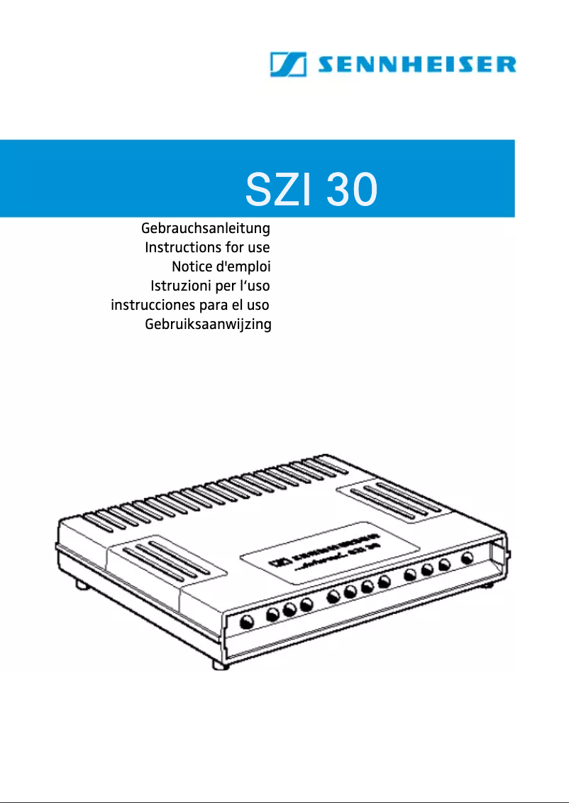 Page 1 of the manual User Manual Sennheiser SZI 30
