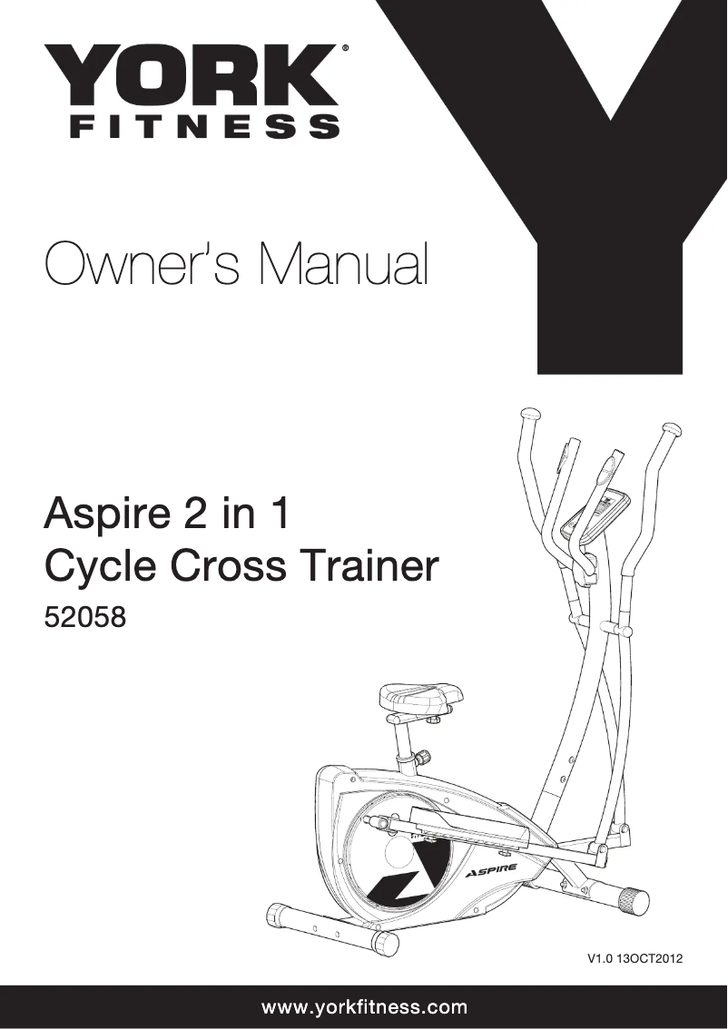 Page 1 of the manual User Manual York Fitness Aspire 2 in 1