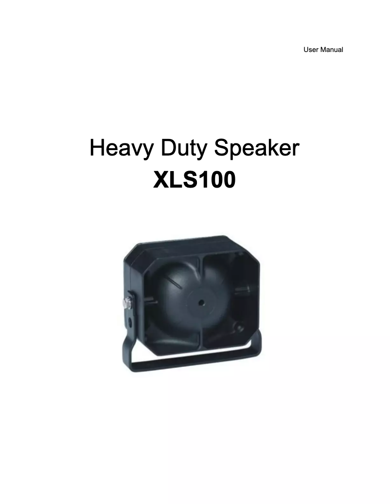 Image de la première page du manuel de l'appareil XLS-100