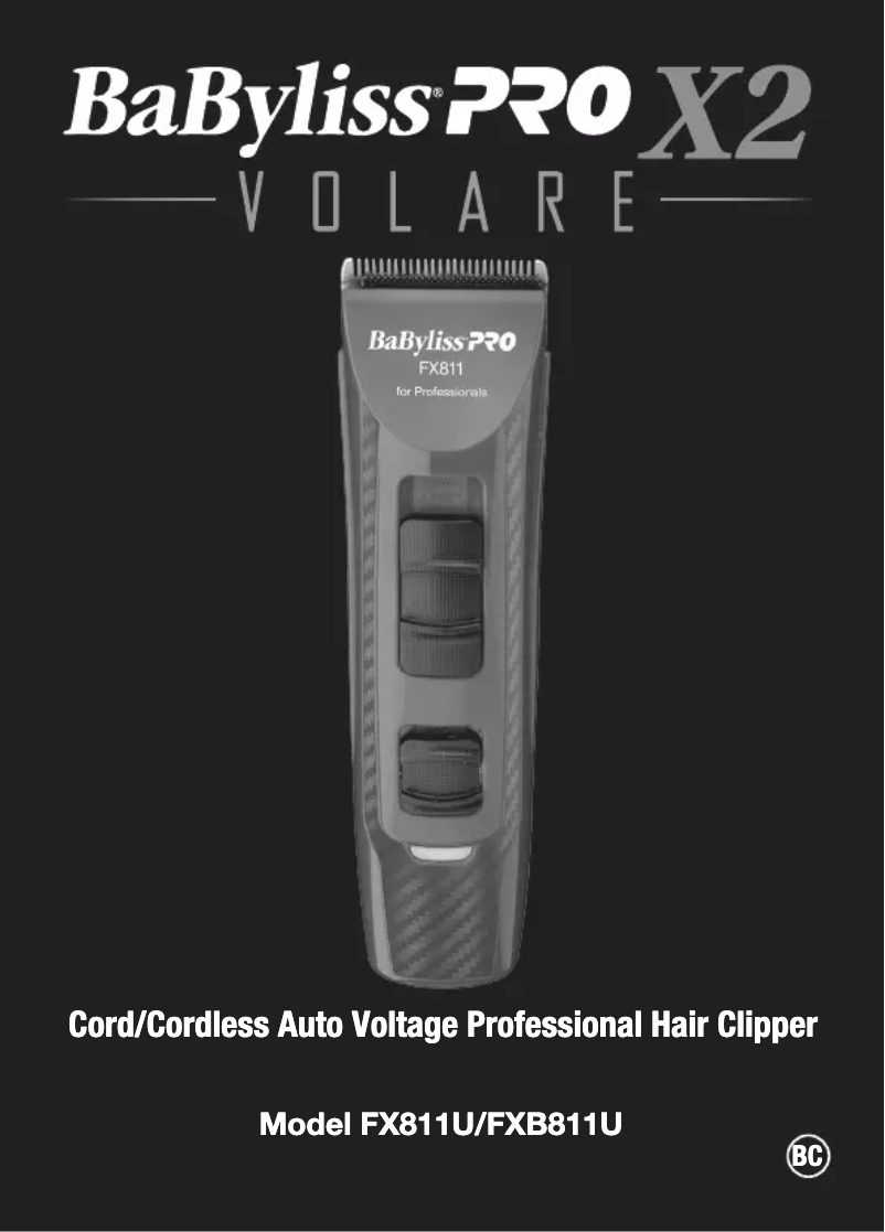 Page 1 of the manual User Manual BaByliss FX811E