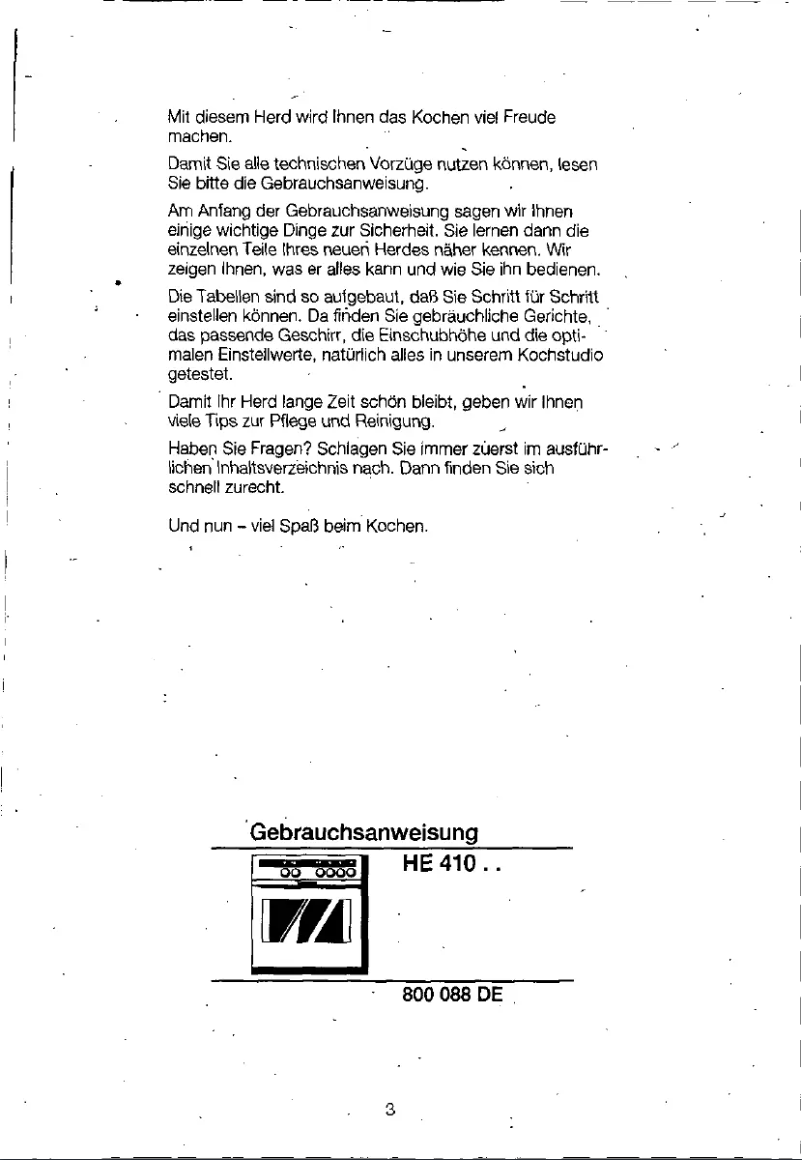 Page 1 of the manual User Manual Siemens HE41054
