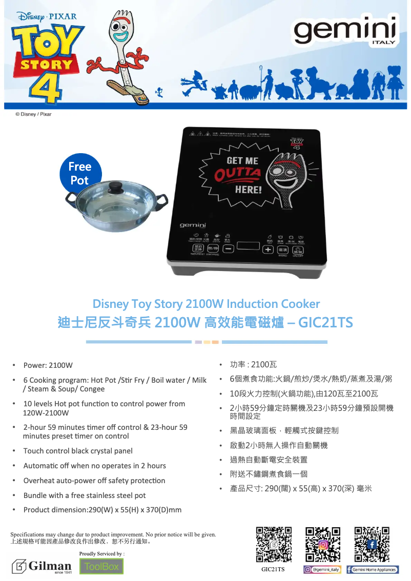 Page 1 de la notice Catalogue Gemini GIC21TS