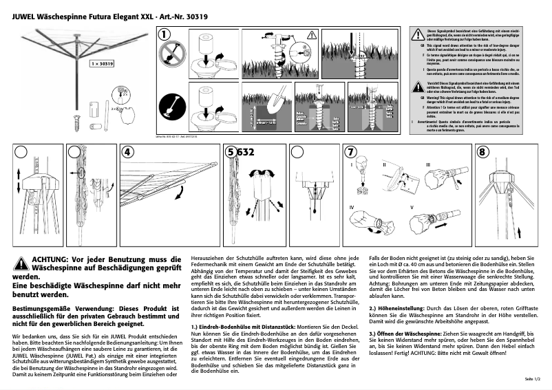 First page image of the manual for Elegant Futura XXL
