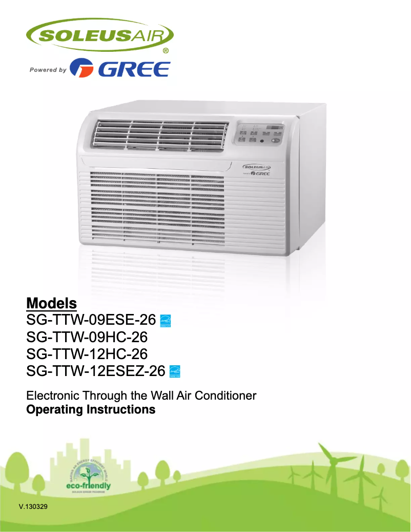 First page image of the manual for SG-TTW-09ESE-26