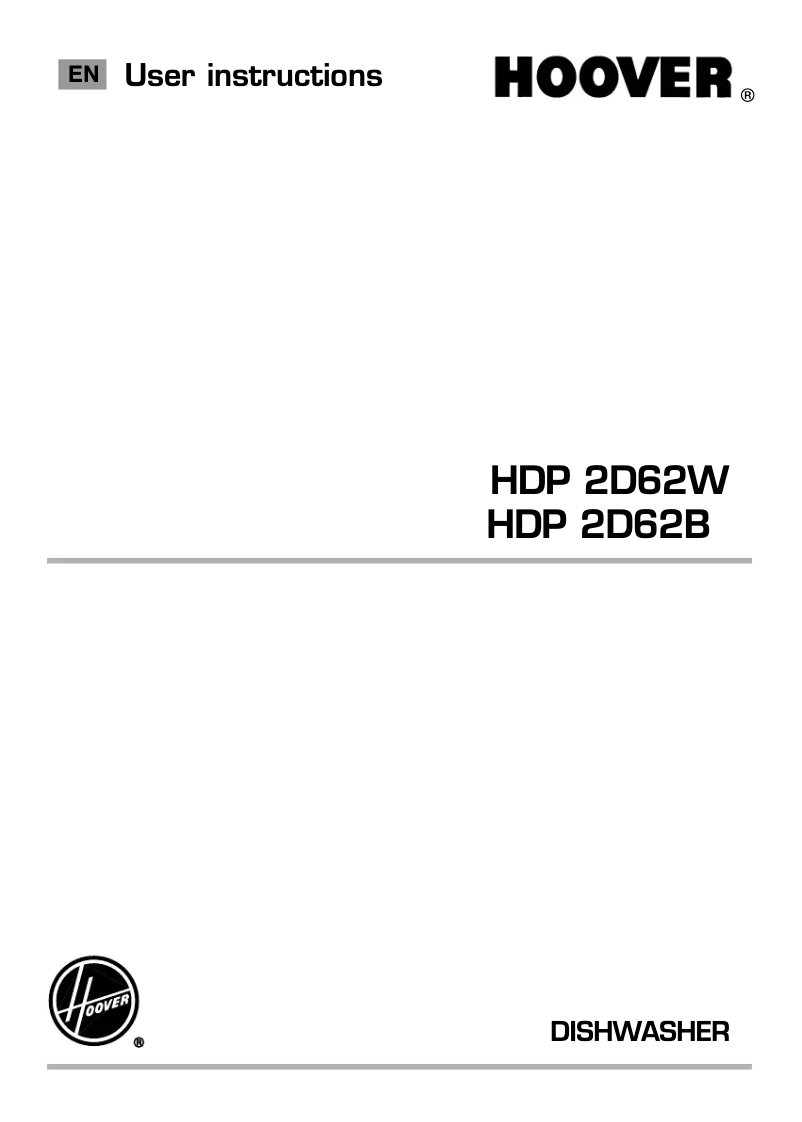 Page 1 of the manual User Manual Hoover HDP 2D62B Dynamic